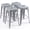 4# Gray, variant on 24" Metal Bar Stools Set of 4, Counter Height Stackable Backless Stools, Square Seat, Up to 300 lbs Weight Capacity, Indoor Outdoor Use ( Deep Blue )
