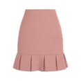 thumbnail image 6 of dazeni Fashion Pleated Skirt for Women with Pockets High Waist Casual Mini Skirt for Work Daily Wear, 6 of 6