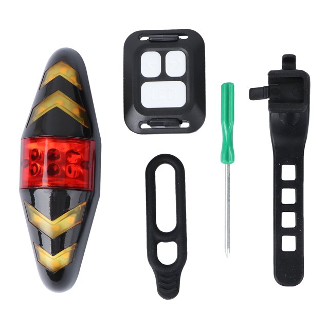 EeaseMX 1 juego de luces traseras LED de advertencia inalámbricas para bicicleta de montaña, resistentes al agua, con señal de giro y batería (negro)