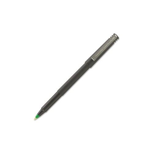 uni-ball Classic Rollerball Pens Fine Pen Point - 0.7 mm Pen Point Size - Green - Black Stainless Steel Barrel - 12 / Dozen