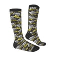 thumbnail image 3 of Picia Women Crew Soft Moisture-wicking Socks White Retro Off-Road Vehicle Pattern Design Cotton Socks, One Size fit All, 3 of 9