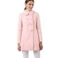 thumbnail image 1 of Abrigo Largo De Invierno Con Cuello Peter Pan Y Doble Botonadura Para Mujer Rosa XS, 1 of 7