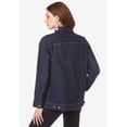 thumbnail image 2 of Roaman's Women's Plus Size Boyfriend Stretch Denim Jacket, 2 of 6