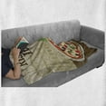 thumbnail image 6 of Pizza Soft Flannel Fleece Blanket, Ristorante Italiano Concept with Vintage Grunge Style Print with Pizza and Collosseum, Cozy Plush for Indoor and Outdoor Use, 50" x 70", Multicolor, by Ambesonne, 6 of 6