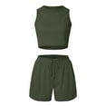 thumbnail image 6 of Baqcunre Sweatpants Women Women'S 2 Piece Set Sleeveless Top And Drawstring Shorts Sweatshirt Summer Sportswear 2023 Womens Joggers Pants For Women Army Green M, 6 of 6