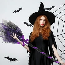 asxite Christmas Decorations,2 Pcs Halloween Witch Plastic Broomstick Kids Cosplay Props For Halloween Costume Haunted Decoration Masquerade Show