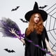 thumbnail image 1 of Set de Escobas de Bruja para Halloween | Pack de 2 Accesorios de Plástico para Niños | Escoba de Bruja Desmontable de 90 Cm para Fiestas de Disfraces, Actividades Escolares y Juegos de Rol, 1 of 6