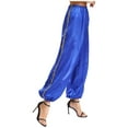 thumbnail image 3 of Eandarui Womens Halloween Desert Princess Pants Loose Bloomers Trousers Belly Dance Harem Pants Royal Blue XL, 3 of 7