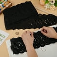 thumbnail image 3 of 5 Yards Cotton Embroidery Flower Wavy Edged Lace Ribbons for Cloth DIY Making Decor Black 5-5/8 inch(143mm), 3 of 6