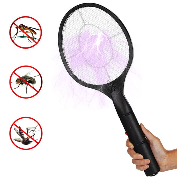 Portable Handheld Insect Killer Racket, Bug Zapper, Black, Requires 2