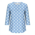 thumbnail image 5 of CHGBMOK Women Polka Dots T Shirt 3/4 Sleeve Crew Neck Tee Casual Dressy Blouses Loose Pullover Shirts, 5 of 7