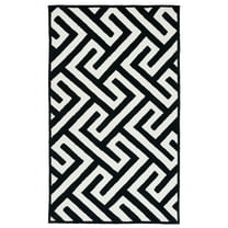 SAFAVIEH Four Seasons Mihail Geometric Area Rug, Ivory/Black, 3'6" x 5'6"