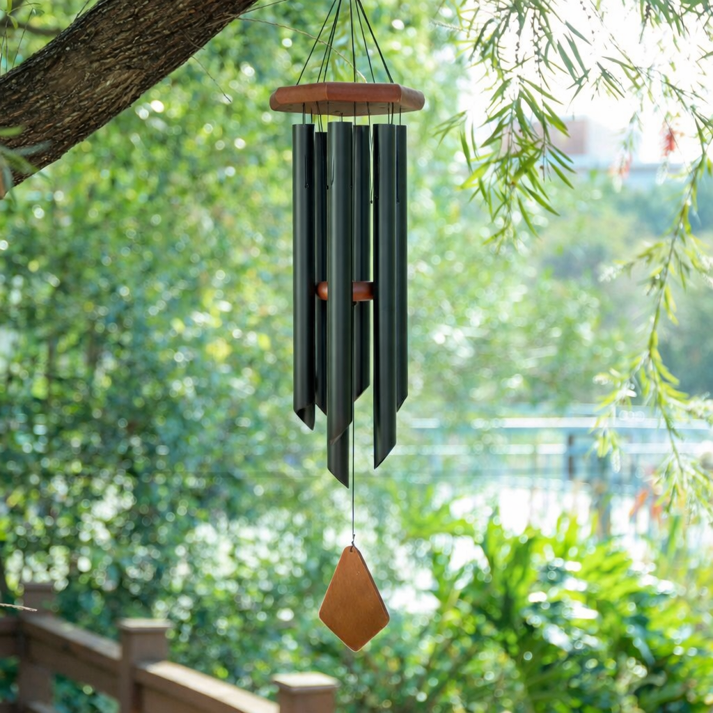 Outdoor Wind Chimes, Metal Wind Chimes, Musical Wind Chimes, Wooden Tags, Six Metal Tubes, Suitable For Courtyard Garden Lawns