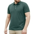 thumbnail image 6 of Plus Size Golf Shirts for Men M-5X Big & Tall Cotton Short Sleeve T-Shirts Button Collared Pullover Slim Solid Color Workout Tees Tops, 6 of 8