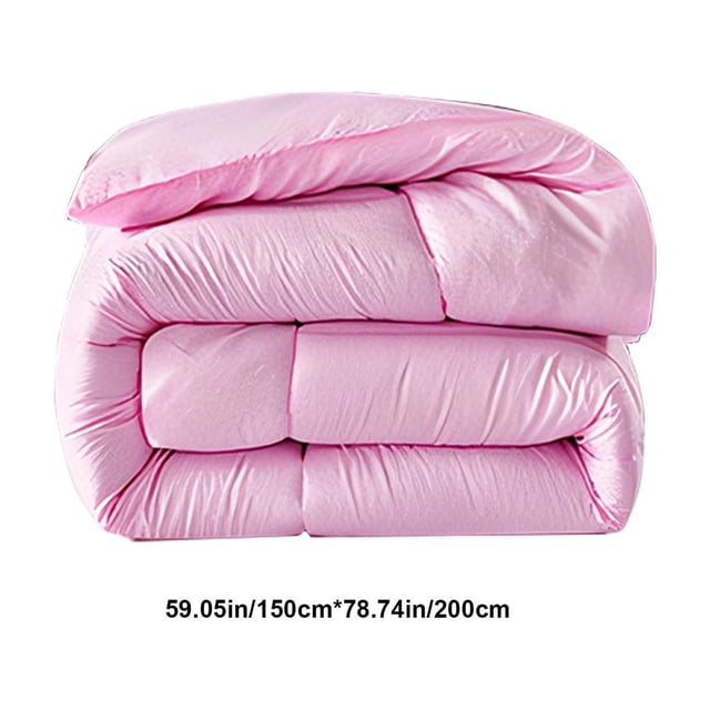 All Season Quilt Cover 59x79in Lightweight Bedding Temperature Regulating Machine Washable Polyester Layer Home Decor Pink