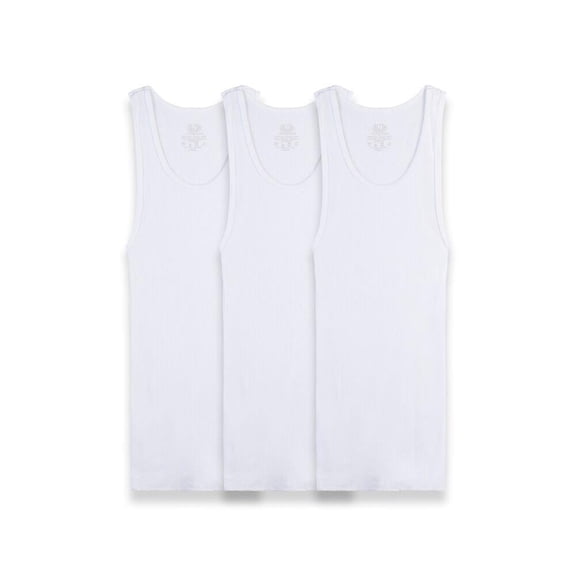 Camiseta Fruit of the Loom para Niño, Atletica de Algodón Sustentable, Blanco, 3 Piezas, Talla M