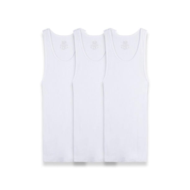Camiseta Fruit of the Loom para Niño, Atletica de Algodón Sustentable, Blanco, 3 Piezas, Talla M