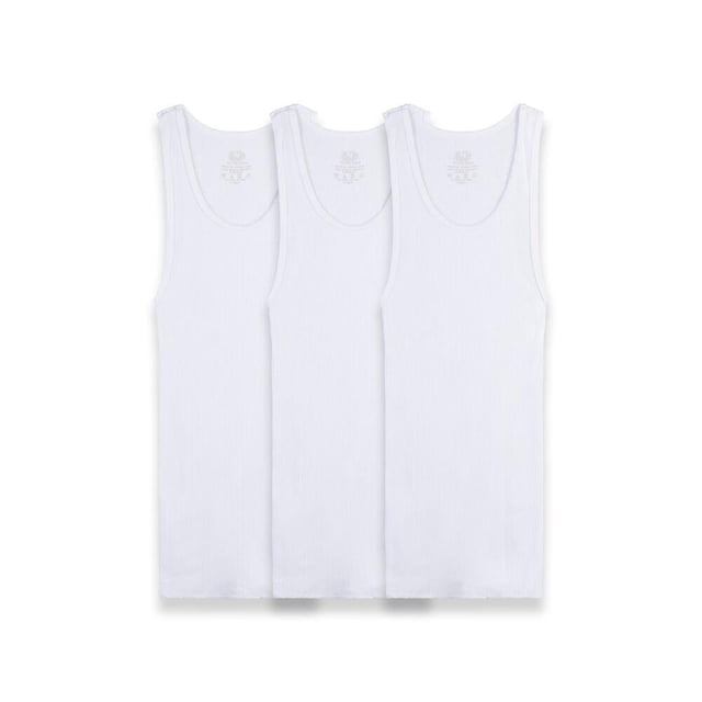 Camiseta Fruit of the Loom para Niño, Atletica de Algodón Sustentable, Blanco, 3 Piezas, Talla M