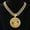 Gold Rotating Pendant with 18inch Necklace, variant on European and American Hip-Hop Trendy Brand Rotatable Dollar Sign Necklace Personality Dollar Pendant Cuban Full Diamond Necklace Unisex Accessories