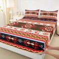 thumbnail image 5 of Manfei Damask Floral Bed Sheets, Baroque Flower Fuul Size Sheets, Red and Brown, Black Reversible 4 Pieces1 Flat Sheet + 1 Fitted Sheet + 2 Pillowcases, 5 of 6