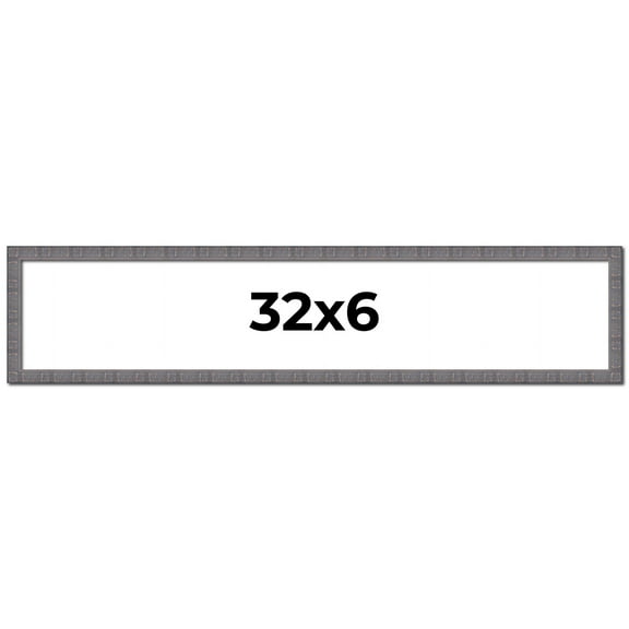 32x6 Frame Slate Blue Distressed Rustic Solid Wood Picture Frame | 0.75 Inch Moulding Width |