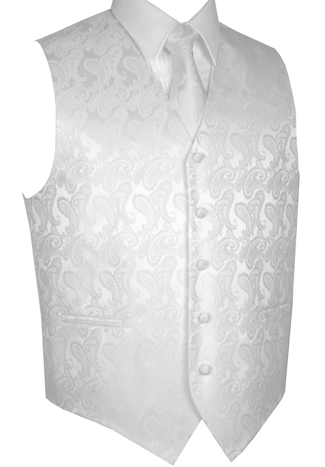 Cardi Mens Solid Satin Tuxedo Vest /& Coordinating Bow Tie