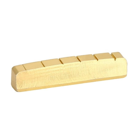 6 String Bass Guitar Bridge - WALFRONT Brass Slotted Bridge Nut Instrument Replacement Parts for 6 String Electric Guitar, Guitar Nut, Electric Guitar Nut
