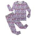 thumbnail image 4 of Tisuna Little Boys Pajamas Outfits Set Cartoon Print Long Sleeve Crew Neck Sleepwear Casual Soft Spring Kids Easter 2 Pieces Matching Set Purple Size 7-8 Years, 4 of 6