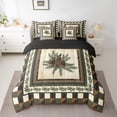 thumbnail image 2 of jejeloiu Wild Pine Cone 7-Piece Twin Bedding Sets,Geometric Plaid Pattern Bedding Comforter Set,Brown Beige Green Sheet Sets For Boys Kids,Breathable Home Decor Reversible, 2 of 8