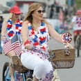thumbnail image 6 of Topboutique 24 Pcs Red White and Blue Flower Leis Patriotic Leis 4th of July Decorations Garlands Hawaiian Luau Flower Necklaces Bulk for Memorial Day, Independence Day Decorations Party Favors, 6 of 7