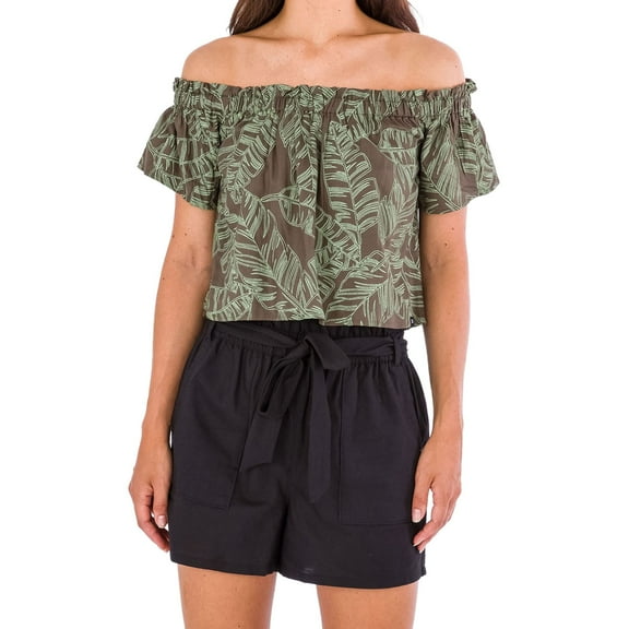 Hurley Womens Tessa Paperback Casual Walking Shorts, Black, Medium