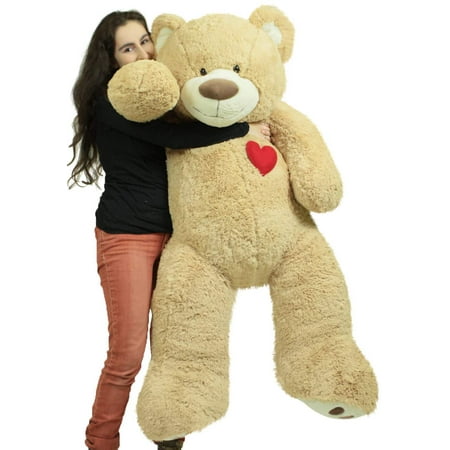 Giant 5 Foot Teddy Bear 60 Inch Valentine's Day Soft Plush Animal, Heart on Chest to Express Love