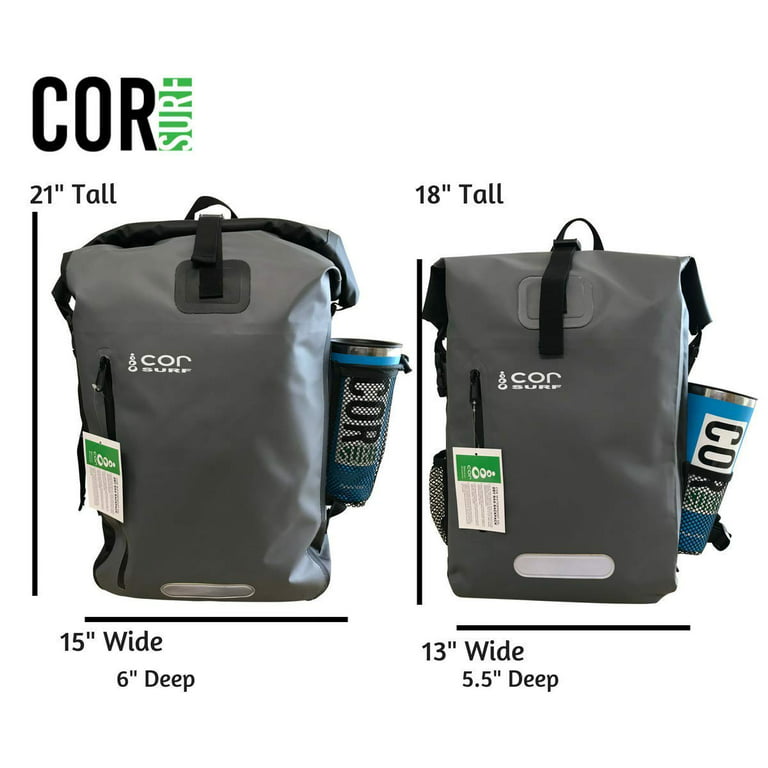COR Surf 40l Waterproof Dry Bag with Front Zippered Pocket for Water Sports  40L Green