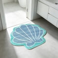 thumbnail image 4 of CaiYueKe Seashells Bathroom Rug, Bathroom Rugs, Ocean Decor Shell Bath Mat Gifts, Cute Seashell Shaped Bath Rugs for Sea Room Decor, Machine Washable & Non-Slip Bath Mat, 16x16 Inch, 4 of 7