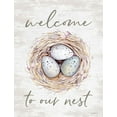 thumbnail image 2 of Lettered and Lined 19x24 White Modern Wood Framed Museum Art Print Titled - Welcome to Our Nest, 2 of 4