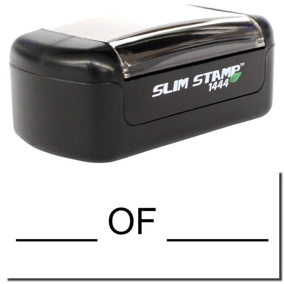 Slim Pre-Inked Of Stamp, Slim 1444, Ultra Slim Design, Impression Size 1/2" by 1-3/4", Up to 25,000 Impressions - Black Ink