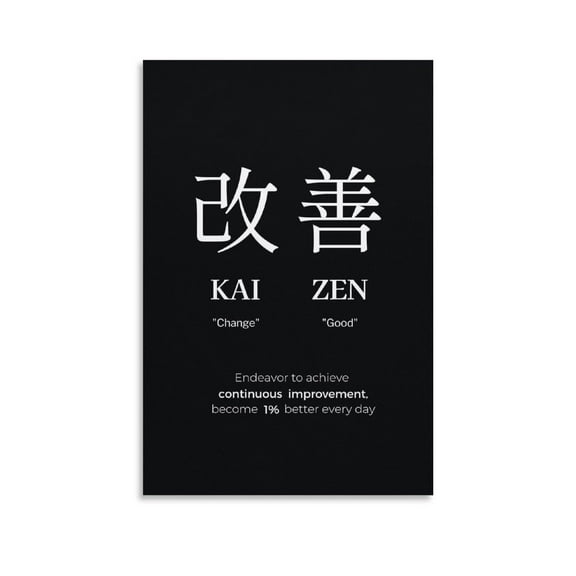 Kaizen Inspirational Art (2) Canvas Bedroom Decor Office Room Decor Gift