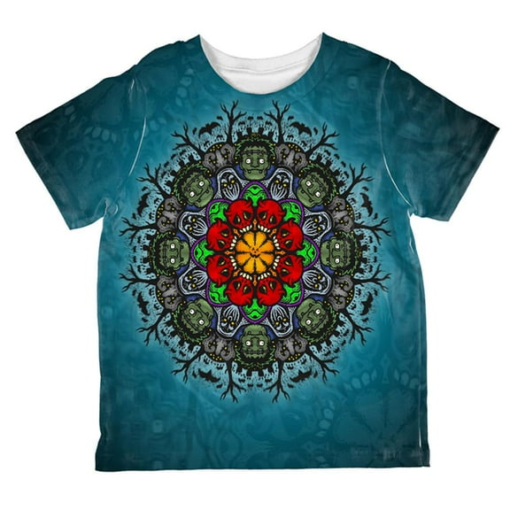 Halloween Classic Movie Monster Mandala All Over Toddler T Shirt Multi 4T