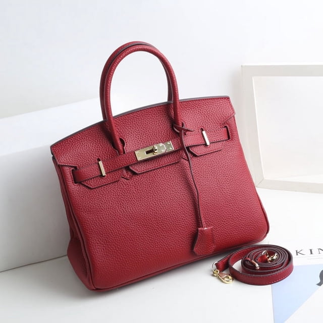 Nuevo bolso Kelly Birkin con guijarros de gran capacidad, cuero genuino, primera capa de piel de vaca, bolso de hombro moderno y versátil
