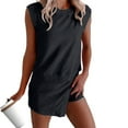 thumbnail image 2 of Women'S Shorts Suit Women'S Summer Casual Shorts Suit Sleeveless Top And Shorts Two Piece Set Comfortable Outfit For Daily Outdoor Campus Black XL, 2 of 9