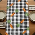 thumbnail image 5 of Table Runners 120 Inches Long Dress Scarves, Grey Bunny Easter Farmhouse Coffee/Dining/Kitchen Table Runner for Living Room, Rabbits Spring Botanical Black White Plaid 13x120 Inch, 5 of 9