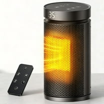 PTC Ceramic Heater 1500W with Remote - 2 in 1 Heater and Fan, Oscillation, Eco Mode, Overheat & Tip-Over Protection, Portable Tower Heater for Bedroom, Office, Indoor Use