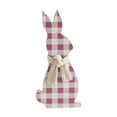 thumbnail image 2 of VHC Brands Bunny Hop MDF All Ears Lavender Check Bunny in Burlap Scarf 6x13, Spring Decorations, Home and Table Decor, Spring and Easter Figurines, 2 of 4