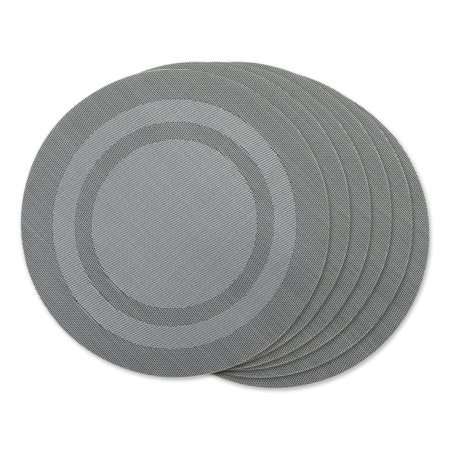 Set de 6 Individuales Redondos DII de PVC Gris 35 cm