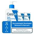 thumbnail image 4 of CeraVe Daily Moisturizing Lotion 12 oz, Gentle Hydrating Shampoo & Conditioner (2 x 1oz), 4 of 14