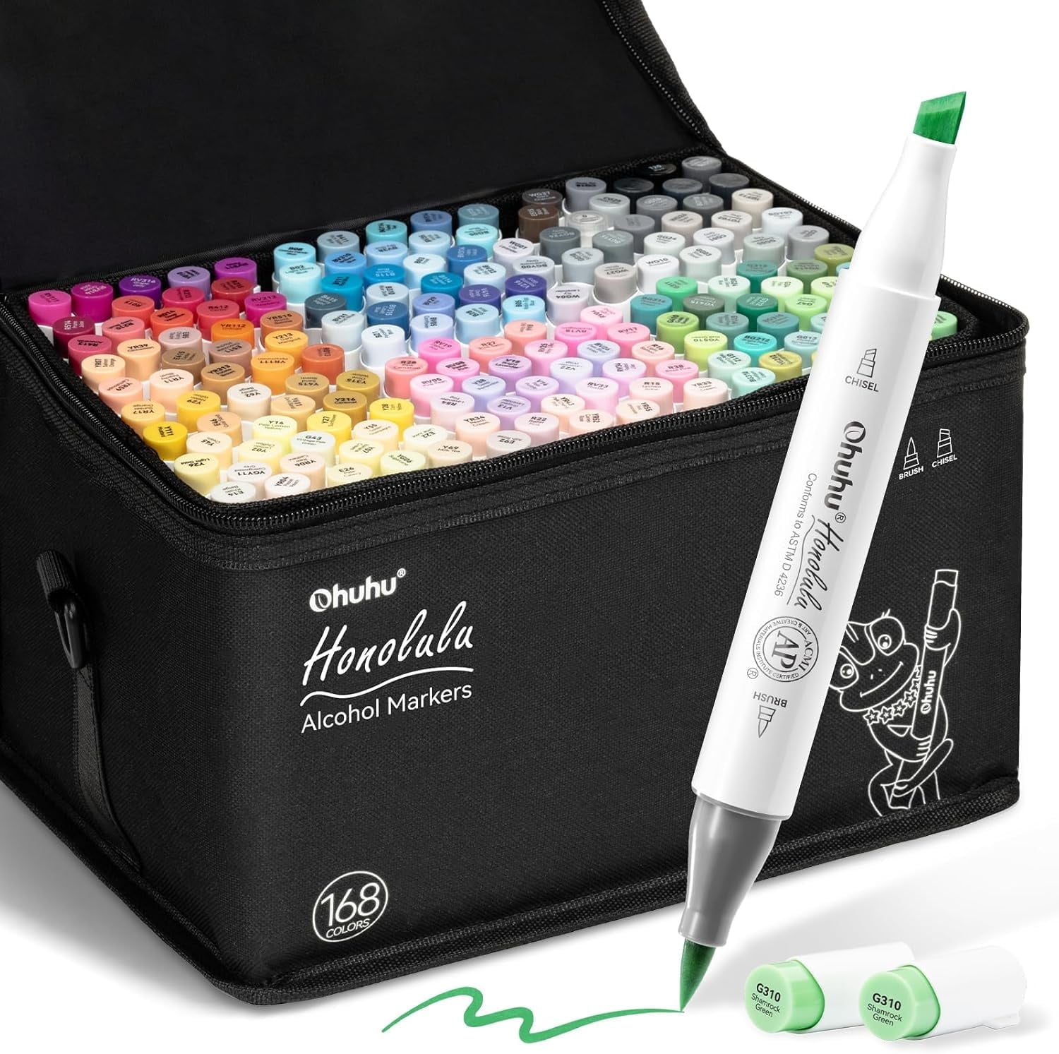 huhuhu出品 Ohuhu Honolulu Plus Series Supreme Rubber Brush Tip Markers