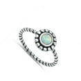 thumbnail image 4 of CHOOSE YOUR COLOR White Simulated Opal Boho Bezel Ring 925 Sterling Silver Band CZ Female Size 8, 4 of 4