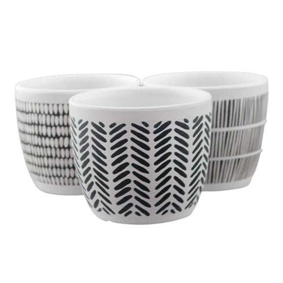 Pots Black White 12pc PDQ