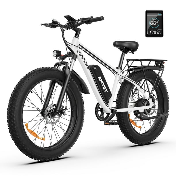 Bicicleta Eléctrica de Montaña para Adultos AMYET EB26, Motor 1000W, Batería 48V 15Ah, 26 Pulgadas, Blanco