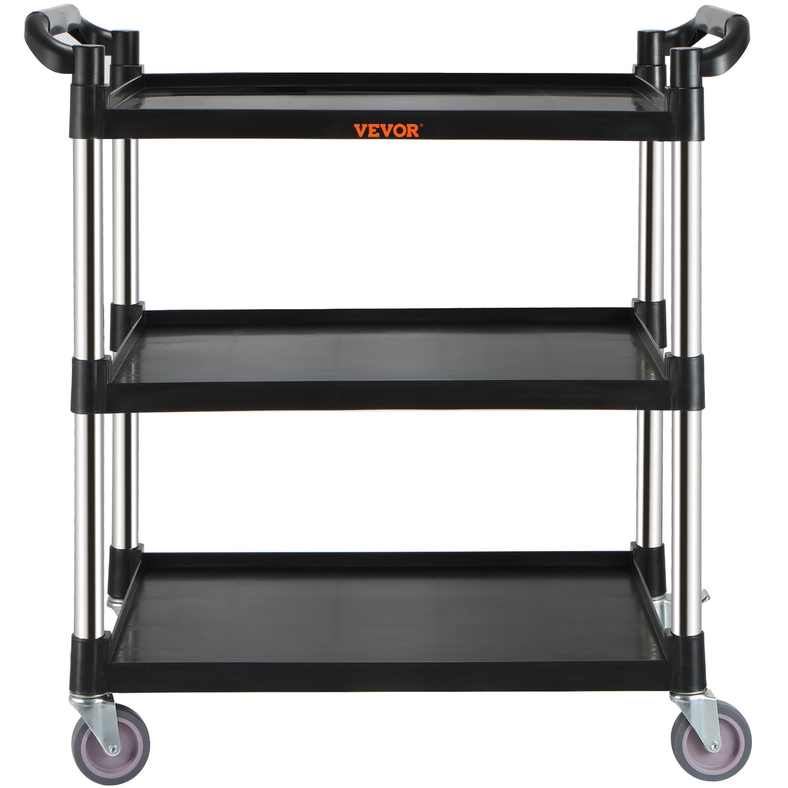 VEVOR 3-Tier Utility Cart Rolling Cart on Wheels 35x18x35.5 661 lbs 6 Hooks